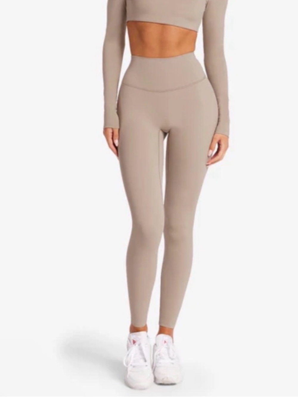 High-Waist Seamless Leggings in Taupe